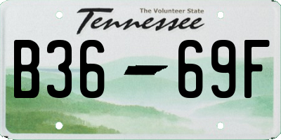 TN license plate B3669F