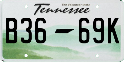 TN license plate B3669K