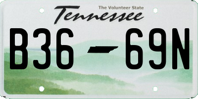 TN license plate B3669N