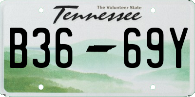 TN license plate B3669Y