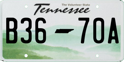 TN license plate B3670A