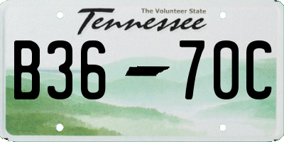TN license plate B3670C