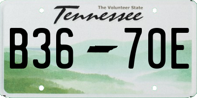 TN license plate B3670E