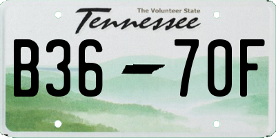 TN license plate B3670F