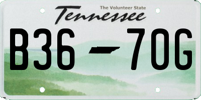 TN license plate B3670G