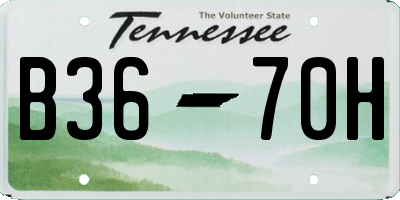 TN license plate B3670H