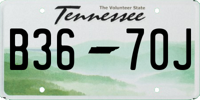 TN license plate B3670J
