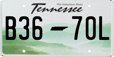 TN license plate B3670L