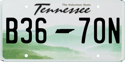 TN license plate B3670N