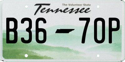 TN license plate B3670P