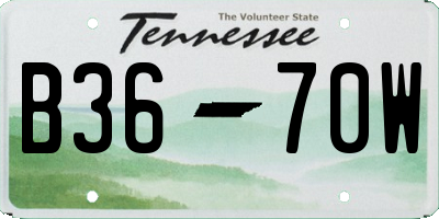 TN license plate B3670W