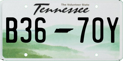 TN license plate B3670Y