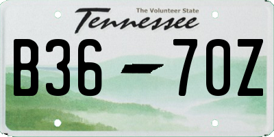 TN license plate B3670Z