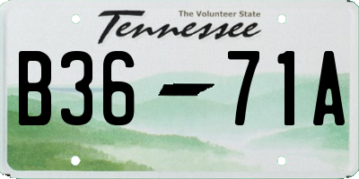 TN license plate B3671A