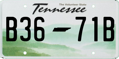 TN license plate B3671B