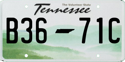 TN license plate B3671C