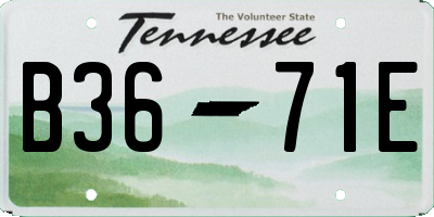 TN license plate B3671E