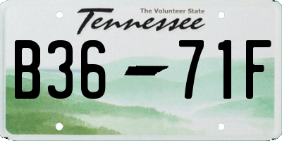 TN license plate B3671F