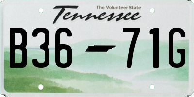TN license plate B3671G