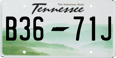 TN license plate B3671J