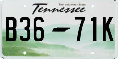 TN license plate B3671K