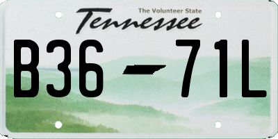 TN license plate B3671L