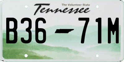 TN license plate B3671M