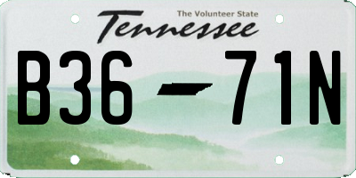 TN license plate B3671N
