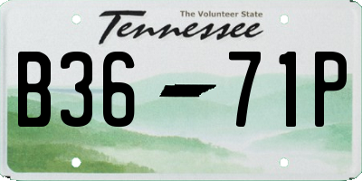 TN license plate B3671P