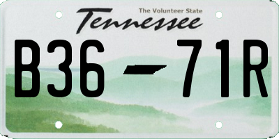 TN license plate B3671R