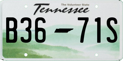 TN license plate B3671S