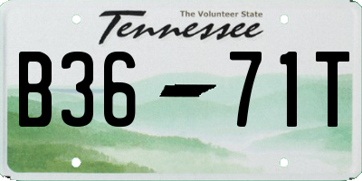 TN license plate B3671T