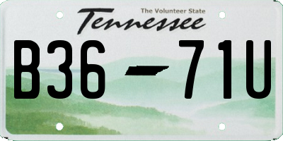 TN license plate B3671U