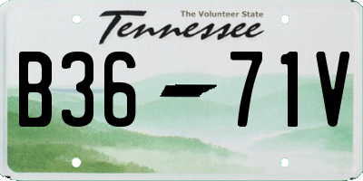TN license plate B3671V