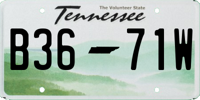 TN license plate B3671W