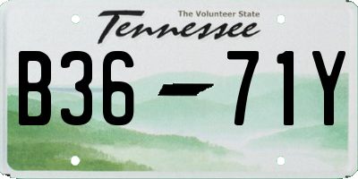 TN license plate B3671Y