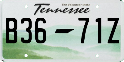 TN license plate B3671Z