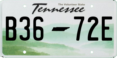 TN license plate B3672E