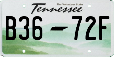 TN license plate B3672F