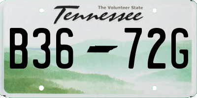 TN license plate B3672G