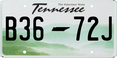 TN license plate B3672J