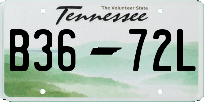 TN license plate B3672L