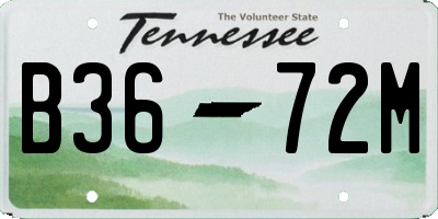 TN license plate B3672M
