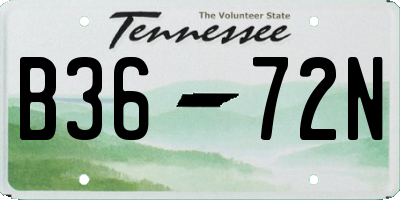 TN license plate B3672N