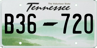 TN license plate B3672O