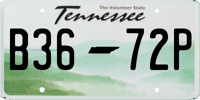 TN license plate B3672P