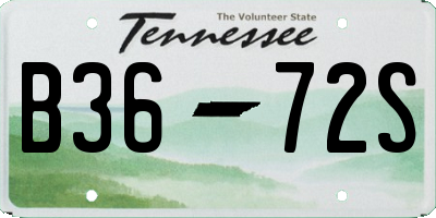 TN license plate B3672S
