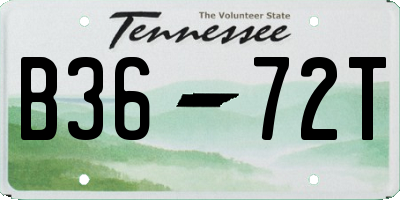 TN license plate B3672T