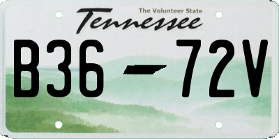 TN license plate B3672V