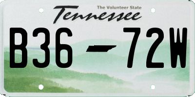 TN license plate B3672W